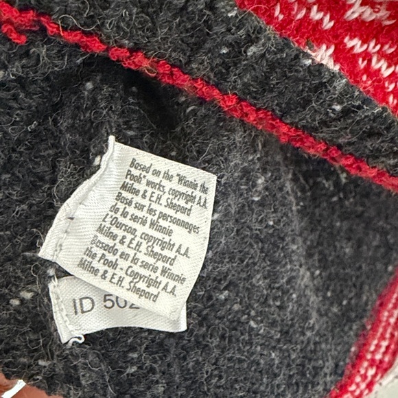 Vintage Disney Winnie the Pooh Winter Wool Blend Embroidered Zip Up Sweater - Picture 5 of 6